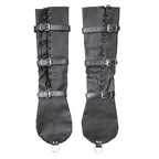 Dominitoy Black Black Leather Arm Binder Cuffs - Adjustable BDSM Restraints