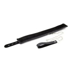 Dominitoy Black Black Leather BDSM Collar with Chain Leash – Plush Lined & Adjustable