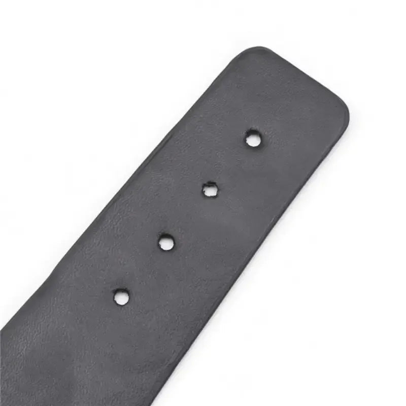 Dominitoy Black Black Leather Posture Collar with Chains – Adjustable Fetish Neckwear