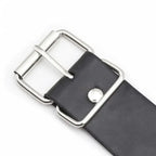 Dominitoy Black Black Leather Posture Collar with Chains – Adjustable Fetish Neckwear