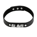 Dominitoy Black Black Leather Slave Choker – Rhinestone BDSM Collar