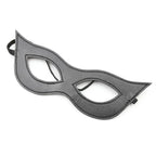 Dominitoy Black Blindfold Mask for Couples — Soft Leather, Adjustable Fit, BDSM Toy