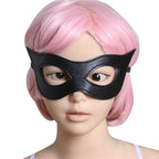 Dominitoy Black Blindfold Mask for Couples — Soft Leather, Adjustable Fit, BDSM Toy