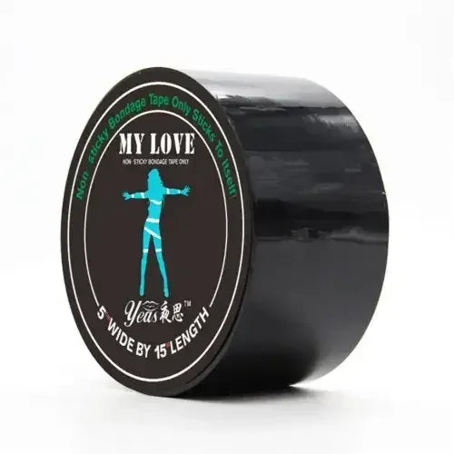 Dominitoy Black Bondage Tape — Electrostatic, Non‑Adhesive, Hair‑Safe