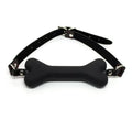 Dominitoy Black Bone Gag for Puppy Play - Adjustable BDSM Mouth Gag