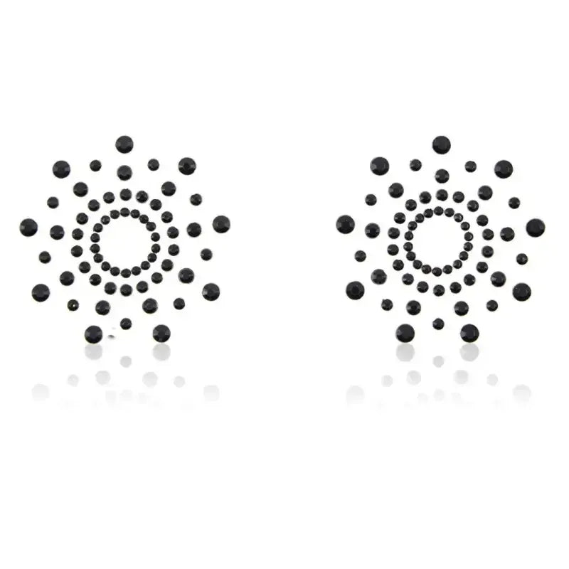 Dominitoy Black Clear Rhinestone Nipple Pasties - Crystal Nipple Covers