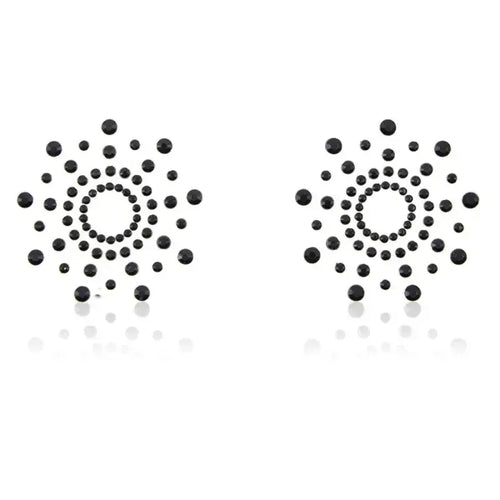 Dominitoy Black Clear Rhinestone Nipple Pasties - Crystal Nipple Covers