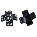 Dominitoy Black Dominitoy Studded Star Leather Nipple Pasties - BDSM O-Ring Fetish