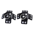 Dominitoy Black Dominitoy Studded Star Leather Nipple Pasties - BDSM O-Ring Fetish
