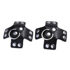 Dominitoy Black Dominitoy Studded Star Leather Nipple Pasties - BDSM O-Ring Fetish