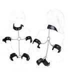 Dominitoy Black Hogtie Kit: 5-Piece PU Leather Bondage Restraint Set