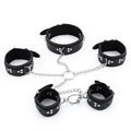 Dominitoy Black Hogtie Kit: 5-Piece PU Leather Bondage Restraint Set
