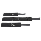 Dominitoy Black Hogtie Kit — Adjustable Padded Collar & Cuffs Set for Comfortable Bondage