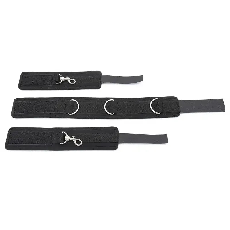 Dominitoy Black Hogtie Kit — Adjustable Padded Collar & Cuffs Set for Comfortable Bondage