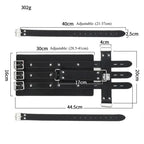 Dominitoy Black Leather Bondage Restraints – Adjustable Back-to-Back Arm Cuffs