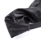 Dominitoy Black Leather Foot Restraint Boots - Lockable BDSM Bondage Gear M/L