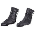 Dominitoy Black Leather Foot Restraint Boots - Lockable BDSM Bondage Gear M/L