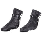 Dominitoy Black Leather Foot Restraint Boots - Lockable BDSM Bondage Gear M/L
