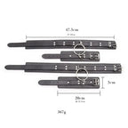 Dominitoy Black Leather Hogtie Restraint Set: Adjustable Ankle & Wrist Bondage Cuffs