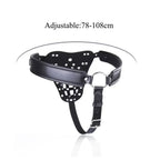 Dominitoy Black Leather Male Chastity Belt - Lockable Penis Cage