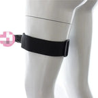 Dominitoy Black Leg Harness Dildo – 3.5 cm Ø, 10 cm, Black Nylon, Thigh-Strap Kit