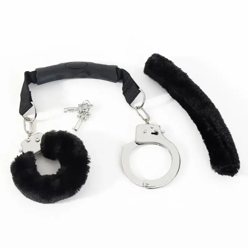 Dominitoy Black Plush Handcuffs: Soft, Secure & Playful Restraints for Couples