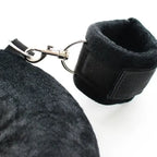 Dominitoy Black Plush Hogtie Kit — Adjustable Wrist & Ankle Cuffs with Neck Pillow Restraint