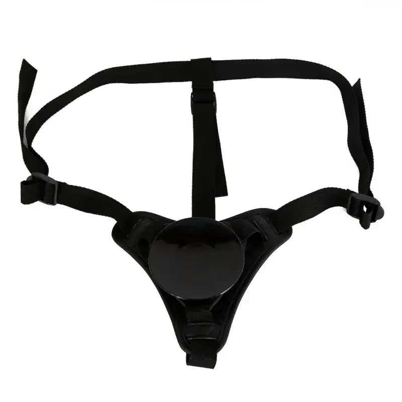 Dominitoy Black Premium Black PU Leather Removable Suction Cup Strap-On Harness System