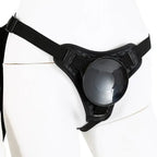 Dominitoy Black Premium Black PU Leather Removable Suction Cup Strap-On Harness System