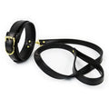 Dominitoy Black PU Leather BDSM Collar and Leash Set, Adjustable Padded Neck