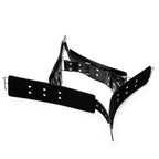 Dominitoy Black Rigid Hogtie Bondage Set - Heavy Duty Leather Restraints & Spreader Bar