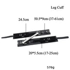 Dominitoy Black Rigid Hogtie Bondage Set - Heavy Duty Leather Restraints & Spreader Bar