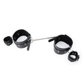 Dominitoy Black Rigid Hogtie Bondage Set - Heavy Duty Leather Restraints & Spreader Bar