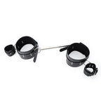 Dominitoy Black Rigid Hogtie Bondage Set - Heavy Duty Leather Restraints & Spreader Bar