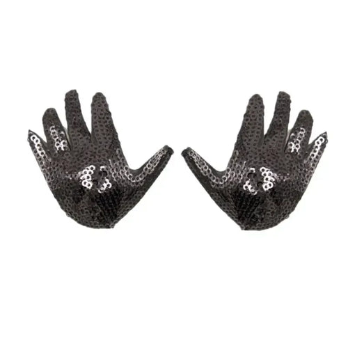 Dominitoy Black Sequin Hand-Shaped Nipple Pasties – Sparkly BDSM Body Jewelry for Adults