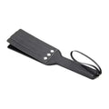 Dominitoy Black Split Slapper Spanking Paddle, Red Patent PU with Wrist Loop
