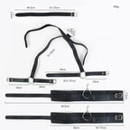 Dominitoy Black Thigh Wrist Restraints - Adjustable Leather Bondage Harness