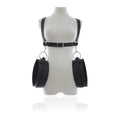 Dominitoy Black Thigh Wrist Restraints - Adjustable Leather Bondage Harness