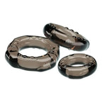 Dominitoy Black Triple Cock Ring Set — Super-Soft Stretchy Rings for Harder, Longer