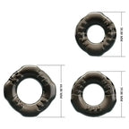 Dominitoy Black Triple Cock Ring Set — Super-Soft Stretchy Rings for Harder, Longer