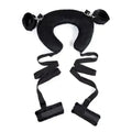 Dominitoy Black U‑Shaped Travel Neck Restraint with Four Point Straps