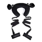 Dominitoy Black U‑Shaped Travel Neck Restraint with Four Point Straps