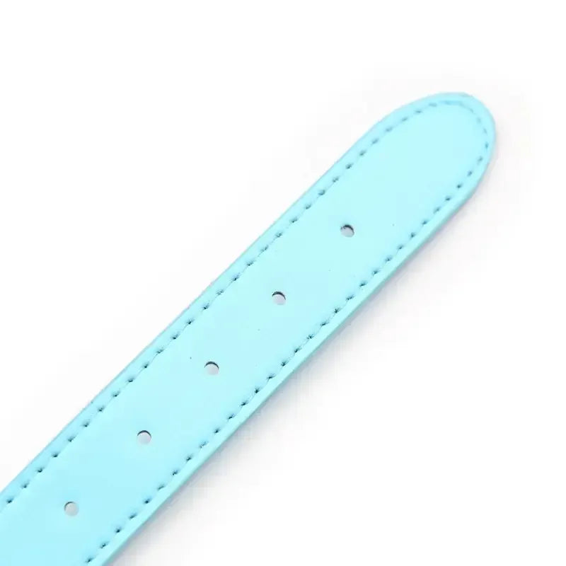 Dominitoy Blue Blue PU Leather O-Ring Gag — 5cm Ring, Adjustable 63cm Strap