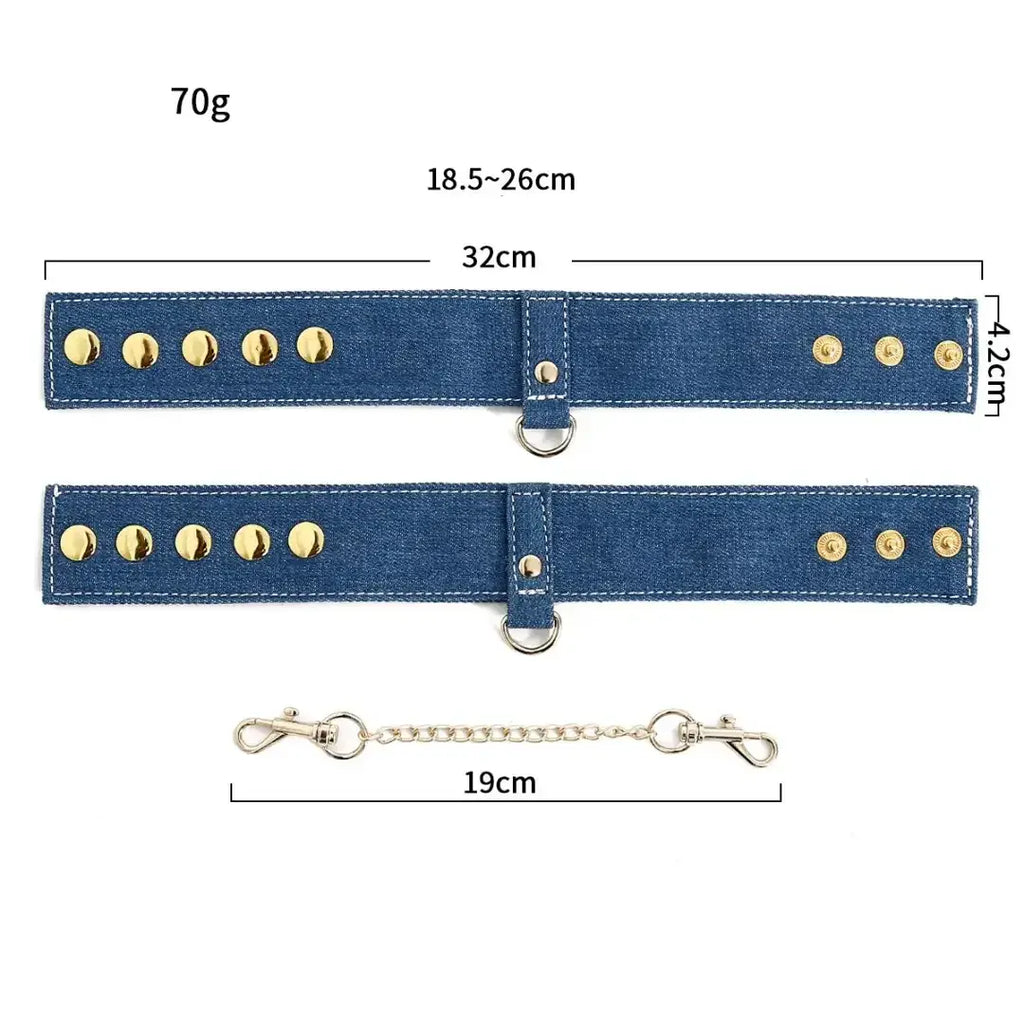 Dominitoy Blue Denim Blue 6-Piece BDSM Kit