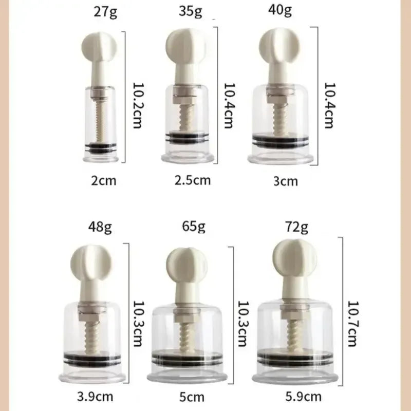 Dominitoy Clear Adjustable Suction Cups Set — Nipple Cupping Kit