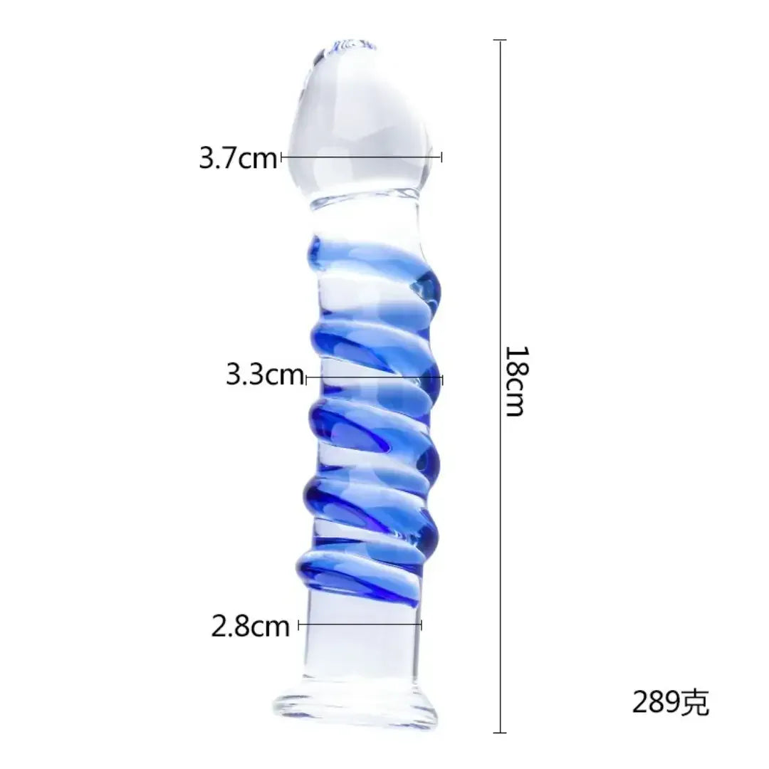 Dominitoy Clear Glass Dildo – Premium Borosilicate Glass, Ergonomic Spiral Design