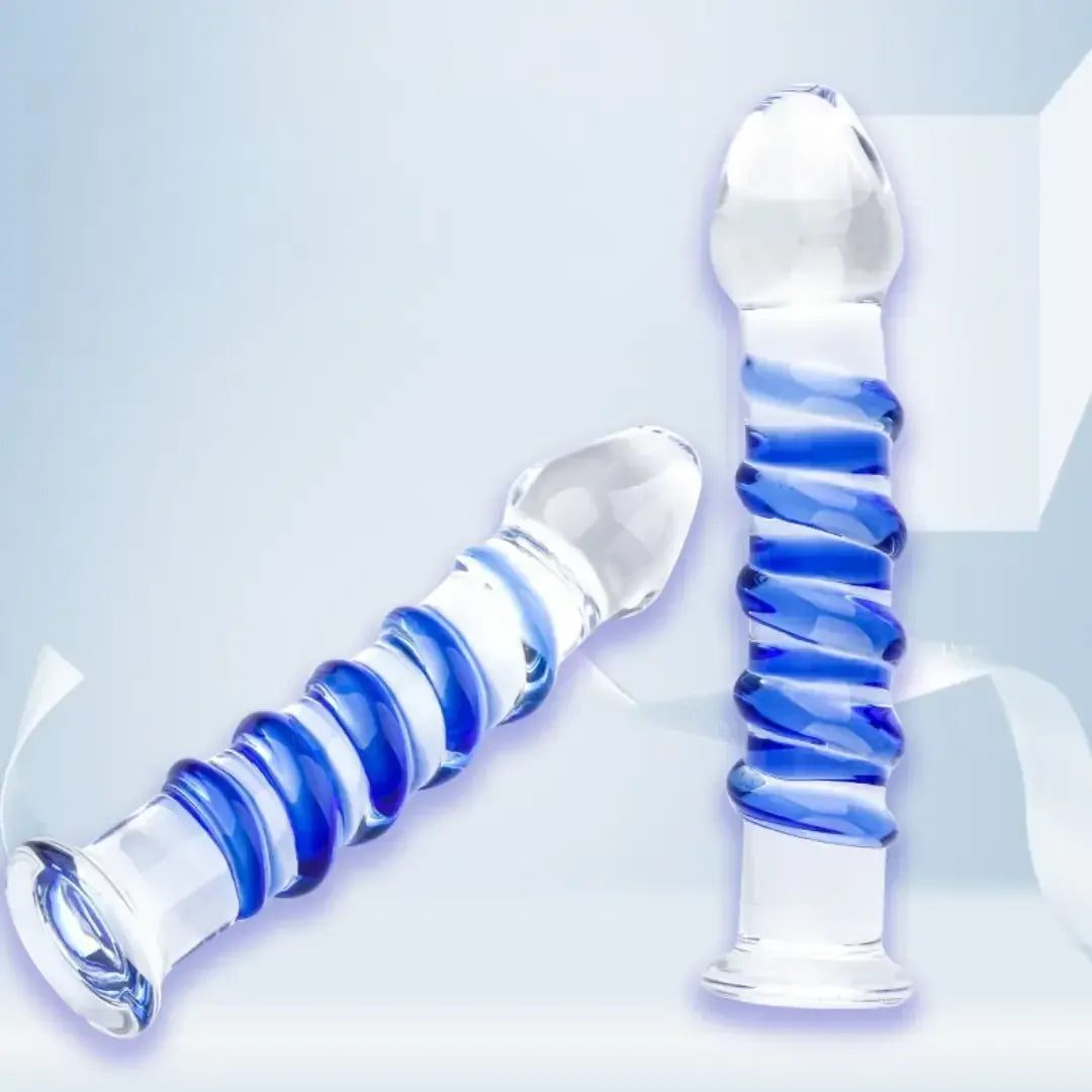 Dominitoy Clear Glass Dildo – Premium Borosilicate Glass, Ergonomic Spiral Design