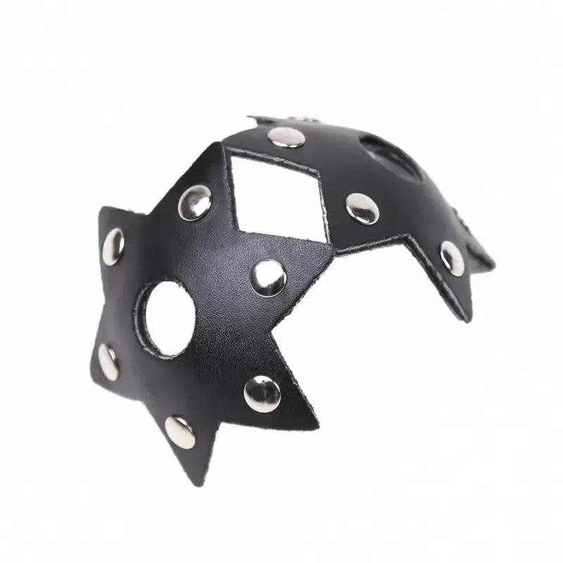 Dominitoy Dominitoy Leather Star Nipple Pasties – Studded Fetish Covers for Tease & Roleplay
