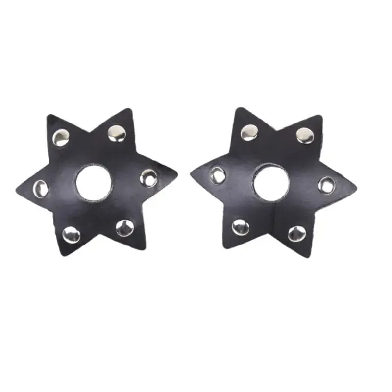 Dominitoy Dominitoy Leather Star Nipple Pasties – Studded Fetish Covers for Tease & Roleplay