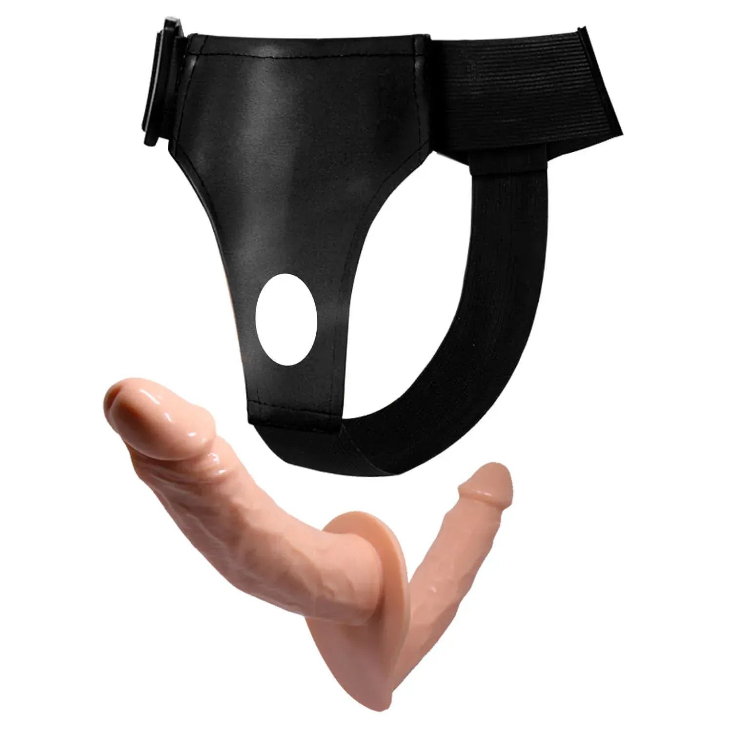 Dominitoy Double‑Ended Strap‑On Dildo — Realistic TPR, Adjustable Harness